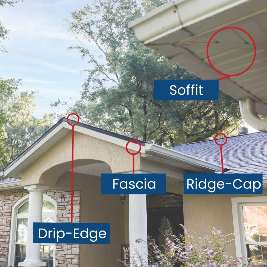 Image showing different parts of a roof system.