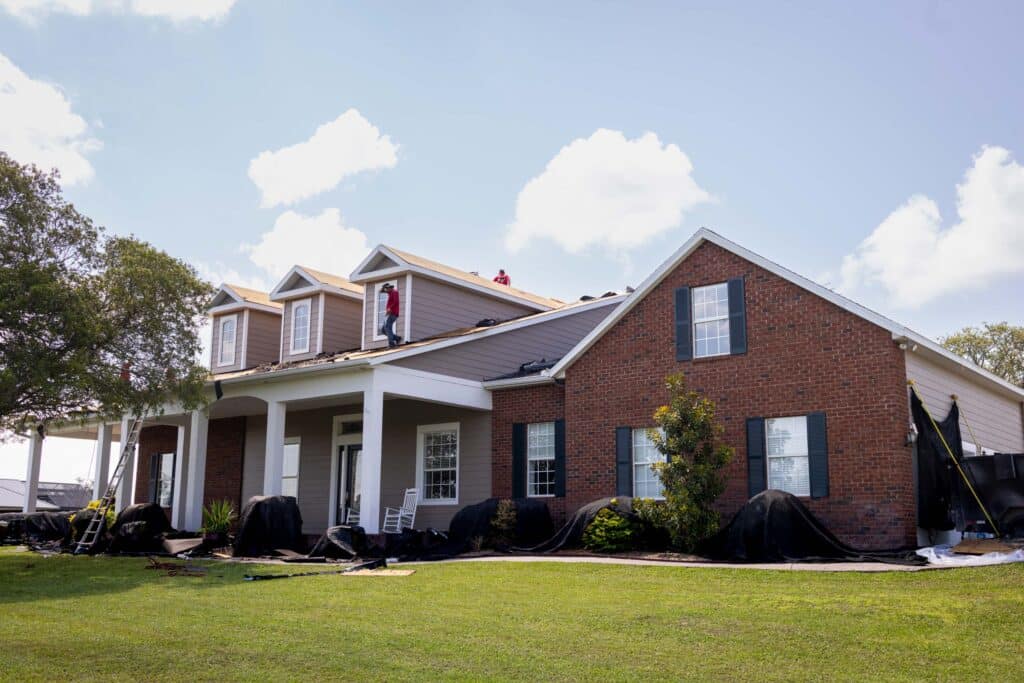 roof replacement in progress